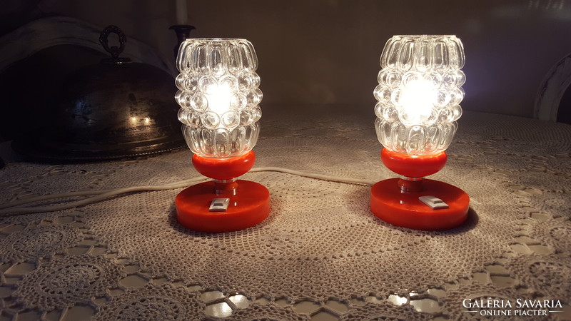 Mid Century asztali,éjjeli lámpák buboréküveggel