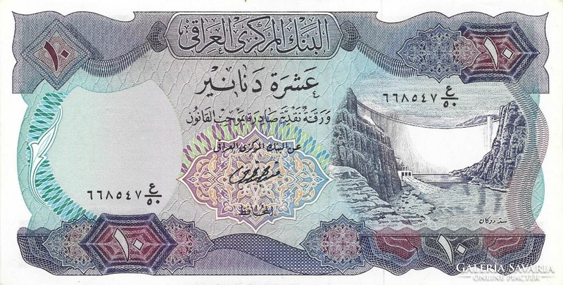 10 dinár dinars 1973 Irak Gyönyörű Ritka