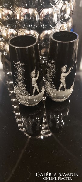 Antik miniatűr francia  üveg pár