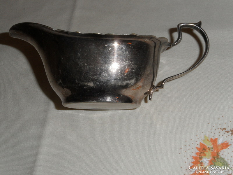 Silver plated silvered mustard, sauce bowl, pouring