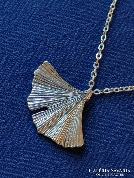 Ginkgo biloba pendant chain silver bijou necklace