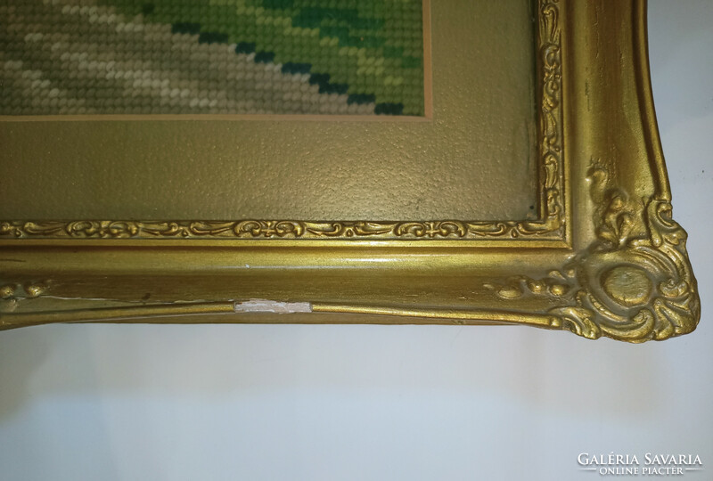 Antique pre-war blondel frame in good condition 47x38 cm golden picture frame