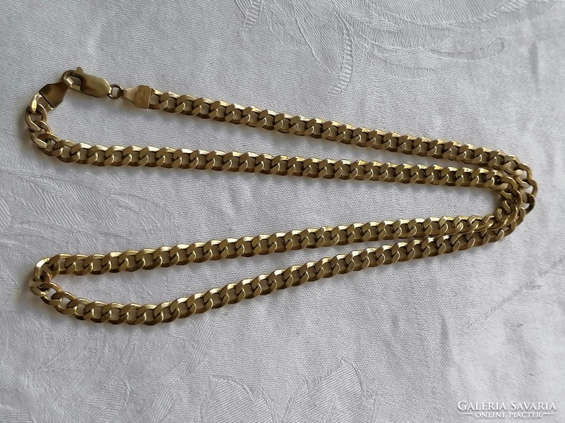 50 cm long necklace with armor pattern, weight 9 g, marked 8k