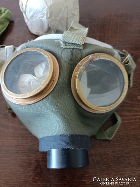 Gas mask bag with mask and filter, good to have one at home.
