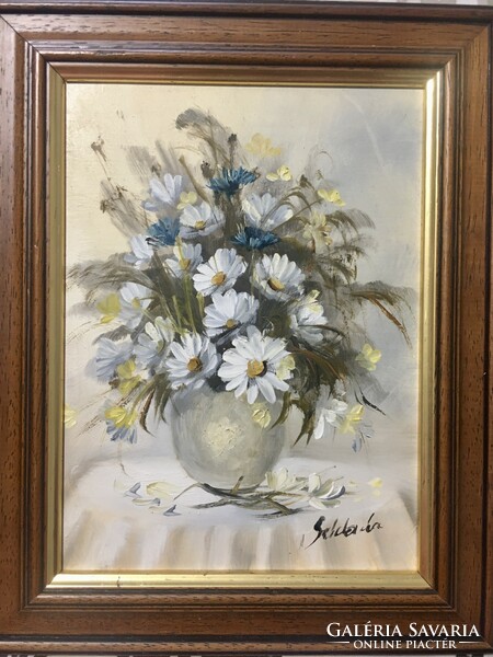 Still life of a flower in a vase Széchenyi Sidonia 15x20 cm plus frame