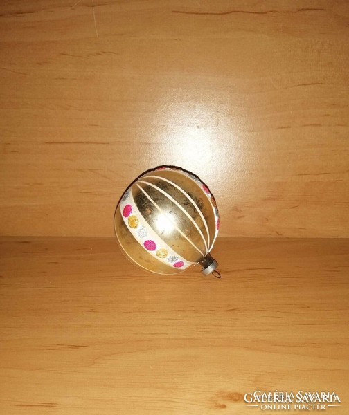 Retro üveg gömb karácsonyfadísz 6 cm