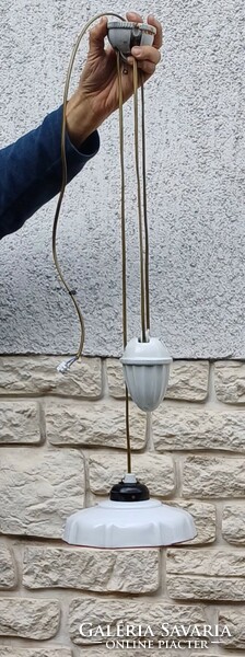 Antique fluted glass Büràs lamp with adjustable length