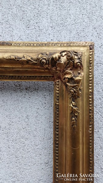 Antique huge Biedermeier painting frame mirror decoration. Video.