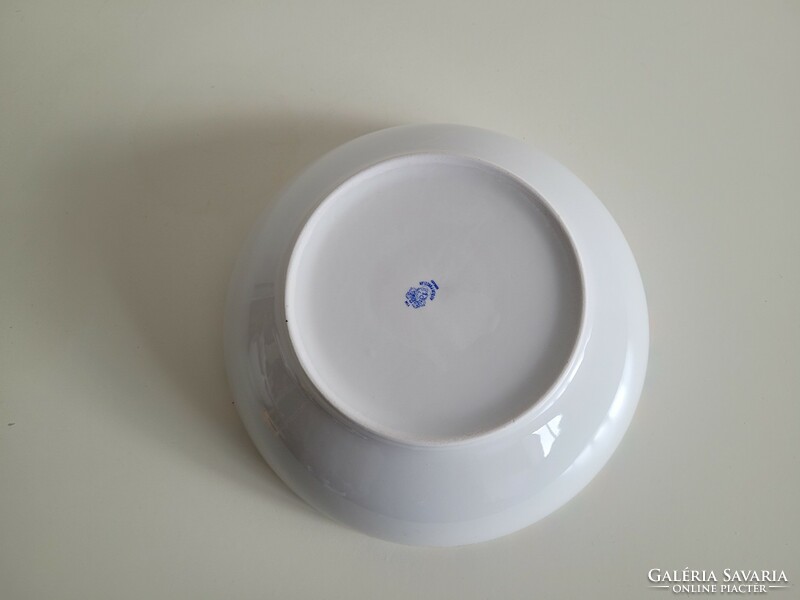 Retro Alföldi porcelán 25 cm nagy köretes kínáló tál kék piros virág mintás