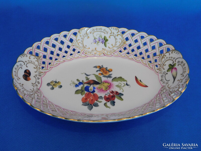 Herend fruit pattern openwork trinket