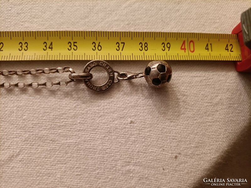 Silver chain with soccer ball pendant thomas sabo