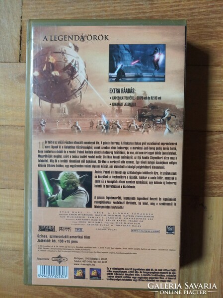 Star Wars II. rész (A klónok támadása) szinkronos VHS videokazettán gyűjtőnek eladó