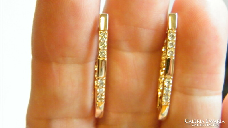 14 Arm gold-plated, wonderful earrings with zircon stones i.