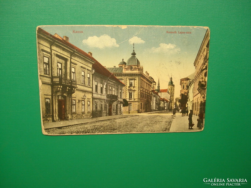 Antik képeslap 1916 Kassa / Kossuth Lajos utca