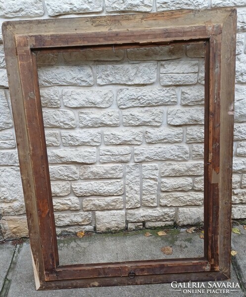 Antique huge Biedermeier painting frame mirror decoration. Video.