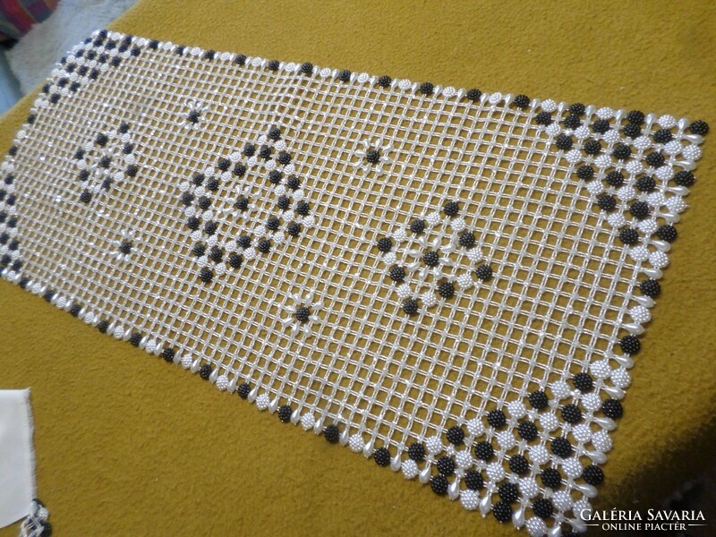 Special beaded tablecloth.