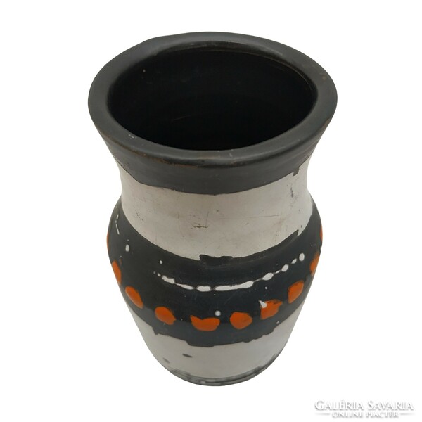 Gorka livia orange vase with black pattern m00896