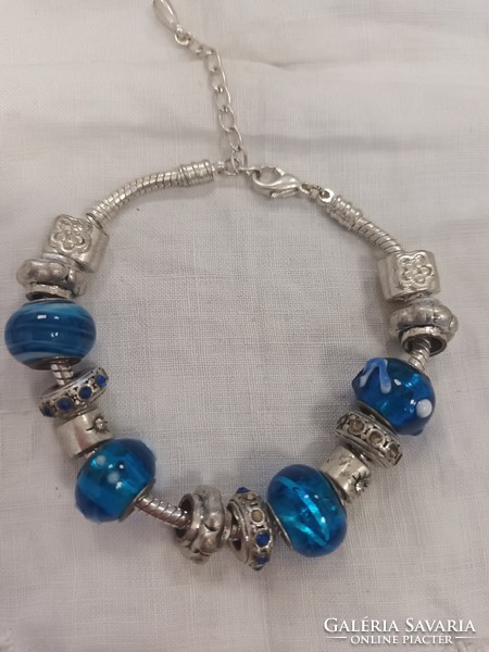Old vintage bracelet with blue charms pandora replica for sale!