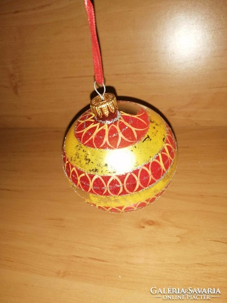 Retro glass sphere Christmas tree decoration 8 cm