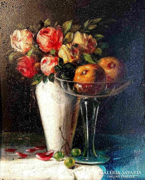 Molnár z. János: table still life with roses