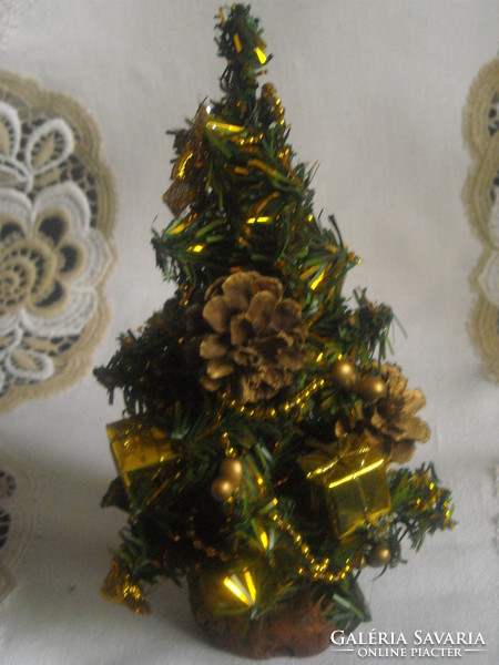 Decorated small artificial pine