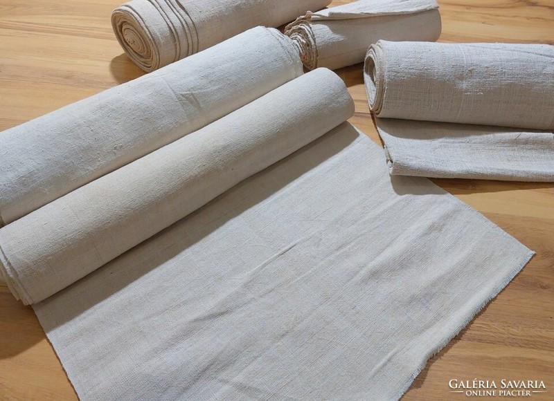 Old high quality linen rolls for painting canvas, for making clothes (92)