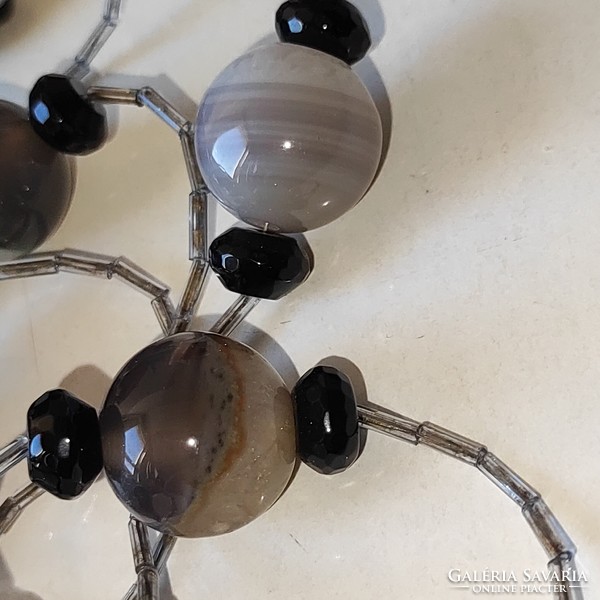 Beautiful large agate spherical onyx necklace