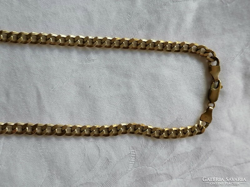 50 cm long necklace with armor pattern, weight 9 g, marked 8k