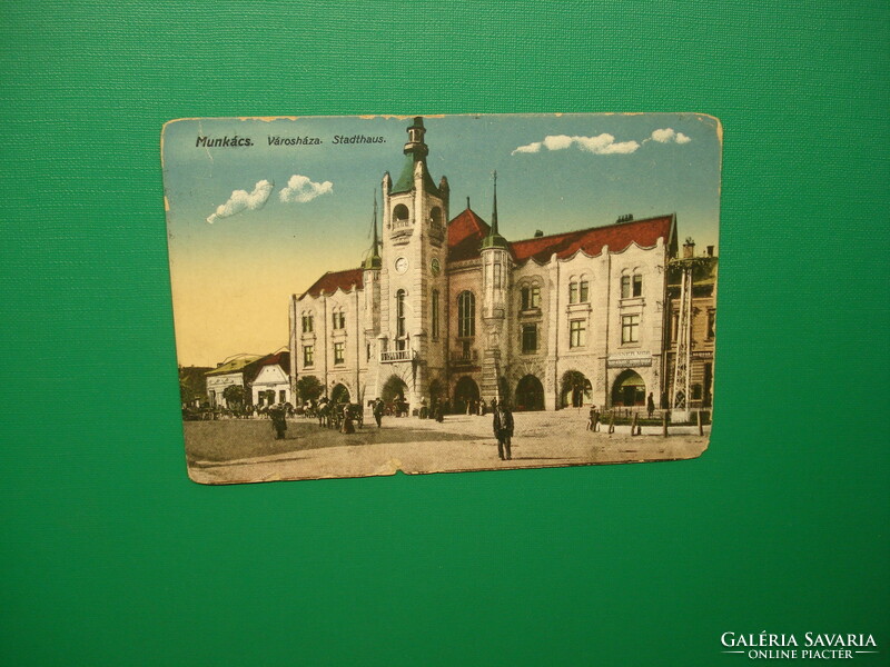 Antik képeslap 1916 Munkács Városháza