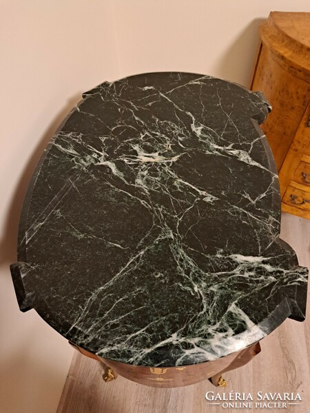 Empire console table, side table with marble top