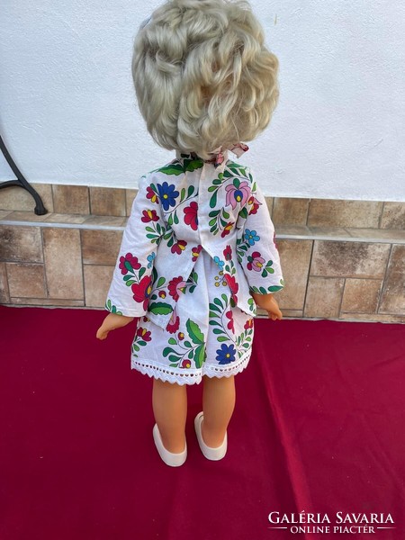 65 Cm high baby doll toy folk Kalocsa embroidery floral