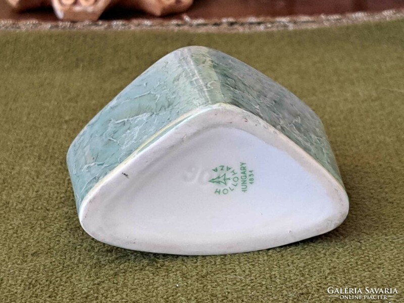 Hollóházi lüsztermázas porcelán hamutál-hamuzó 4db-os készlet