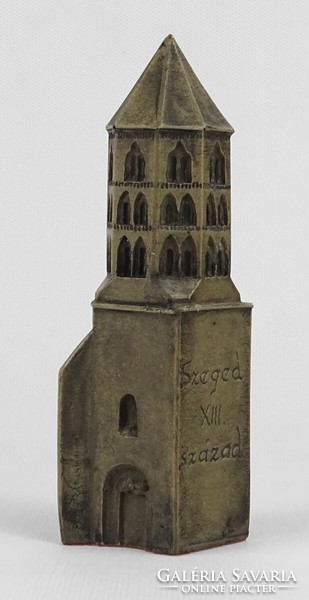 1P650 Szeged Dömömtör-torony műgyanta kisplasztika 14 cm