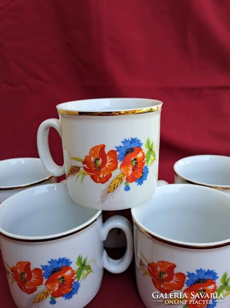 Zsolnay mugs with poppies Grandma's mug porcelain cocoa