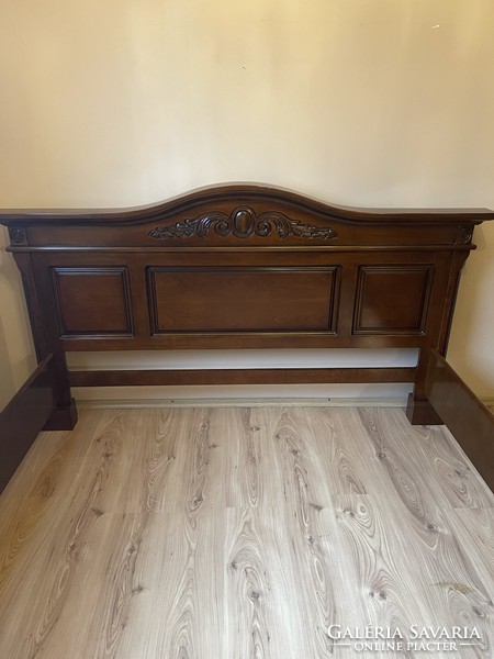 Baroque style bed frame with bedside cabinet in perfect condition