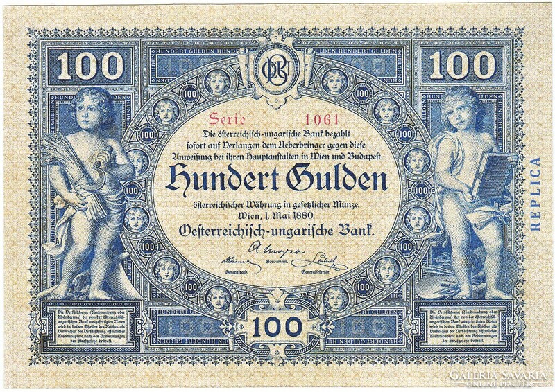 Ausztria REPLIKA 100 Osztrák-Magyar gulden 1880 UNC