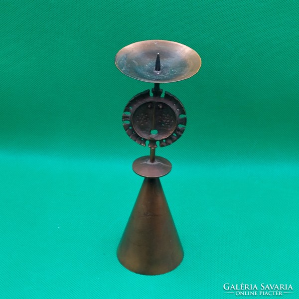 Retro industrial goldsmithing copper alloy candle holder