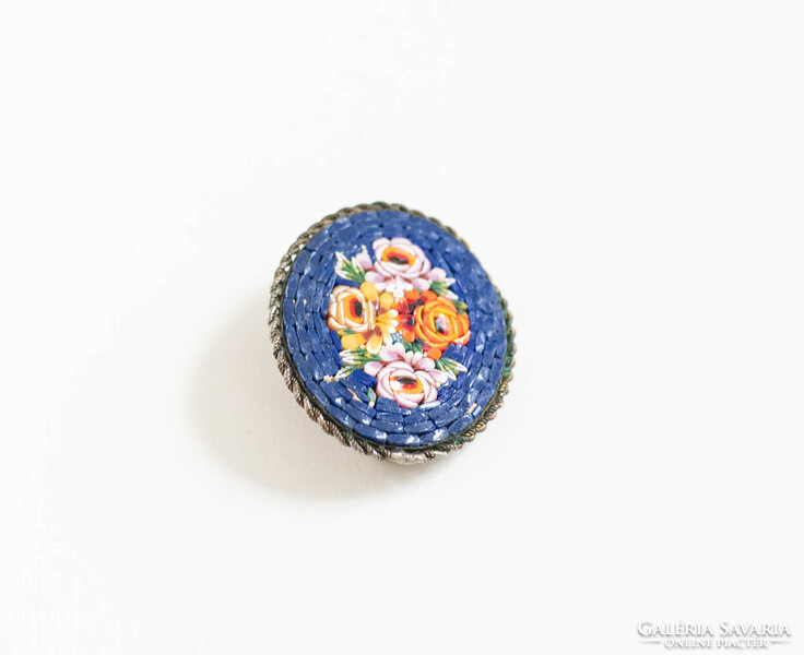 Murano glass micromosaic brooch - vintage lapel pin, badge