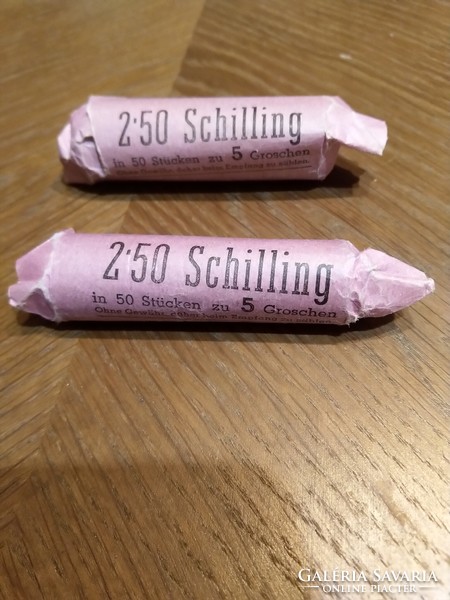 5 Schillings 100 pieces, in original roll paper. (65 HUF/piece)
