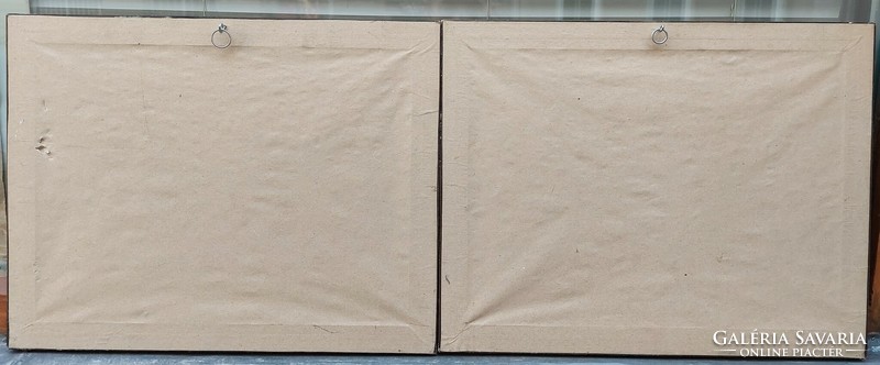 Üvegezett fa képkeret pár, belső méret 29x39 cm