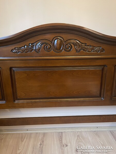 Baroque style bed frame with bedside cabinet in perfect condition