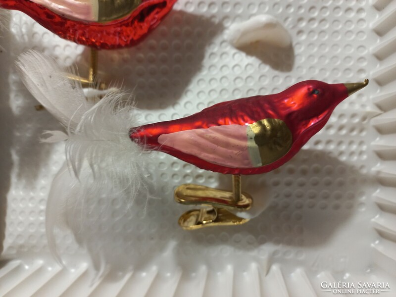 Clip-on bird hand-painted Christmas tree decoration