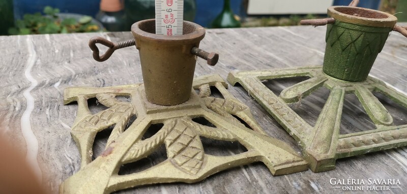 2 pieces, art nouveau-style cast iron Christmas tree support base, pcs/price