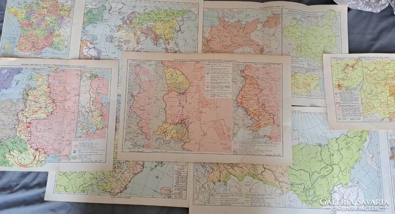 Orosz térkép gyűjtemény 10 db korábbi  állapot szerint.