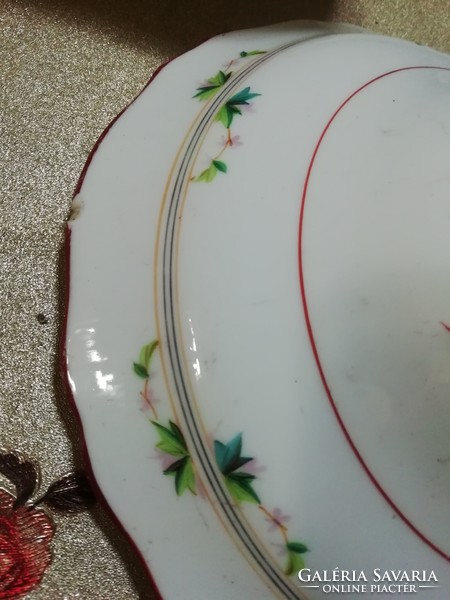 Antik porcelán leveses tál tető a képeken látható állapotban jelzett