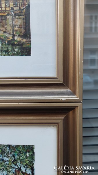 Pair of glazed wooden picture frames, internal size 29x39 cm