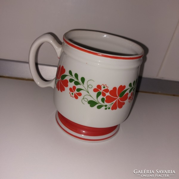 Hollóháza porcelain folk mug