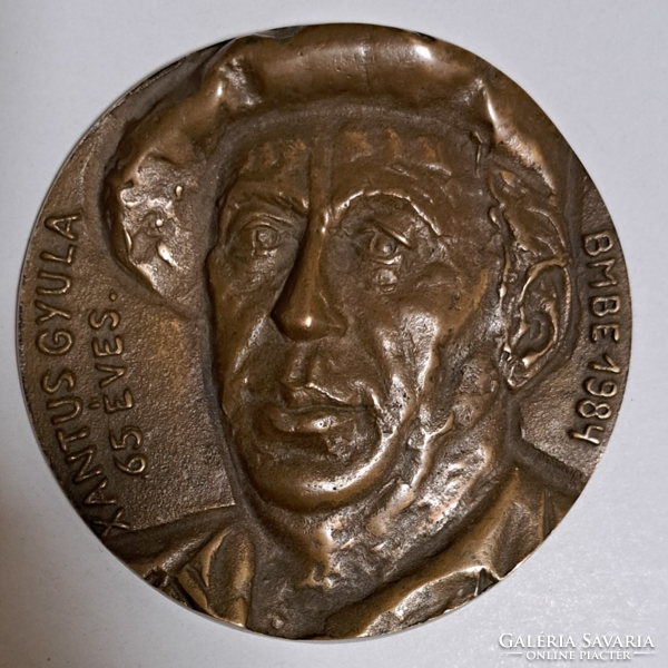 1984. "Xantus Gyula 65 éves" bronz emlékplakett (92mm) UNC( N-4)