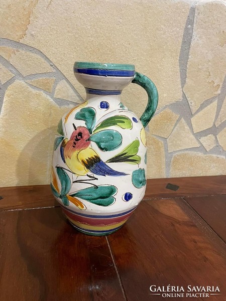 25 Cm high bird ceramic pitcher jug heirloom