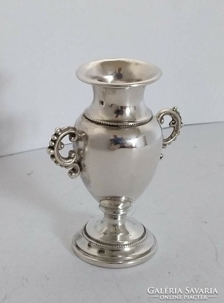 Silver goblet vase, display case